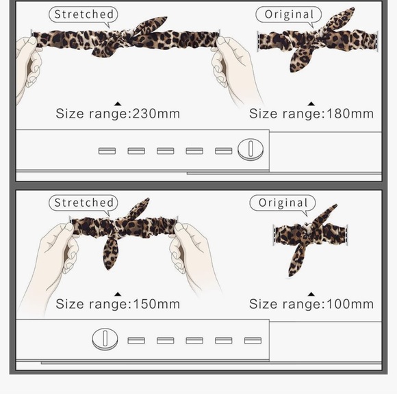 Apple Watch band, scrunchie tan with polka dots - Picture 2 of 5